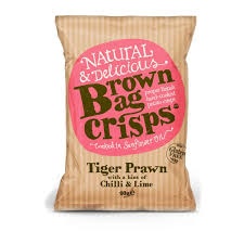 Brown Bag Tiger Prawn Chilli & Lime Crisps 20x40g Gluten Free + VAT